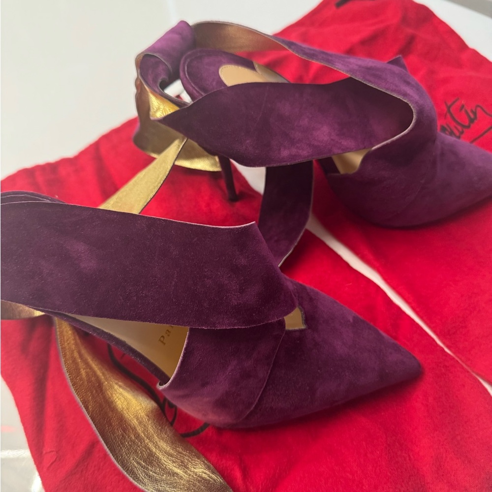 Christian Louboutin Burgundy Heeled Boots - Picture 5 of 13